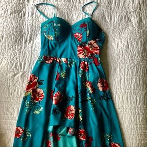 Turquoise floral romper